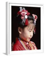 Girl Dressed in Kimono, Shichi-Go-San Festival (Festival for Three, Five, Seven Year Old Children)-null-Framed Premium Photographic Print