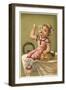 Girl Drinking Champagne-null-Framed Giclee Print