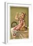 Girl Drinking Champagne-null-Framed Giclee Print