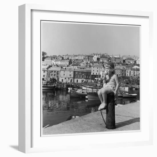 Girl Eating an Ice Cream-Henry Grant-Framed Photographic Print