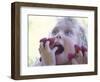 Girl Eating Raspberries, Bellingham, Washington, USA-Steve Satushek-Framed Photographic Print