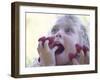 Girl Eating Raspberries, Bellingham, Washington, USA-Steve Satushek-Framed Photographic Print