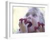 Girl Eating Raspberries, Bellingham, Washington, USA-Steve Satushek-Framed Photographic Print