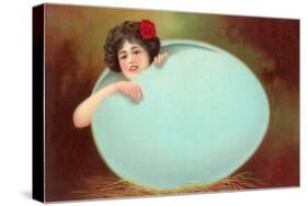Girl Emerging from Cracked Egg-null-Stretched Canvas