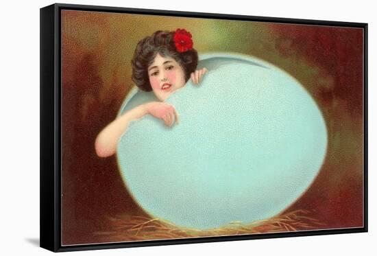 Girl Emerging from Cracked Egg-null-Framed Stretched Canvas