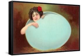 Girl Emerging from Cracked Egg-null-Framed Stretched Canvas