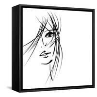 Girl Face Symbols-Irina QQQ-Framed Stretched Canvas