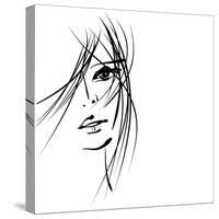 Girl Face Symbols-Irina QQQ-Stretched Canvas