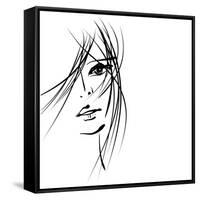 Girl Face Symbols-Irina QQQ-Framed Stretched Canvas