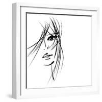 Girl Face Symbols-Irina QQQ-Framed Premium Giclee Print