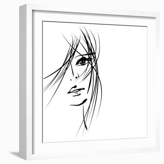 Girl Face Symbols-Irina QQQ-Framed Premium Giclee Print