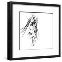 Girl Face Symbols-Irina QQQ-Framed Art Print