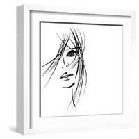 Girl Face Symbols-Irina QQQ-Framed Art Print