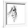 Girl Face Symbols-Irina QQQ-Framed Art Print