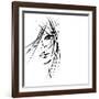 Girl Face Symbols-Irina QQQ-Framed Art Print