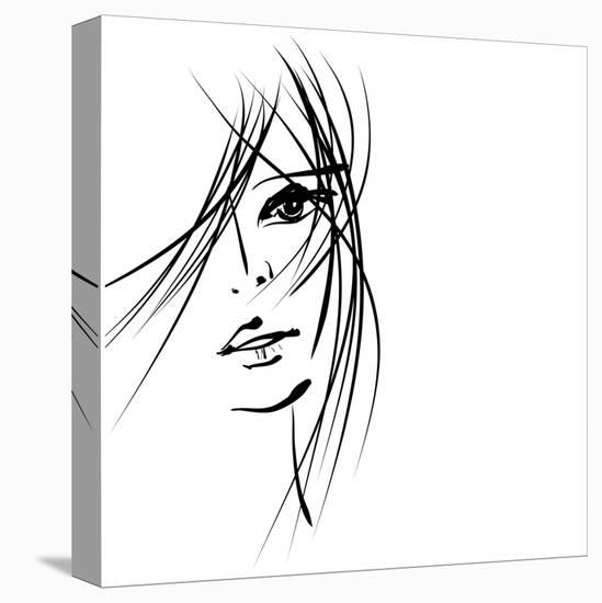 Girl Face Symbols-Irina QQQ-Stretched Canvas