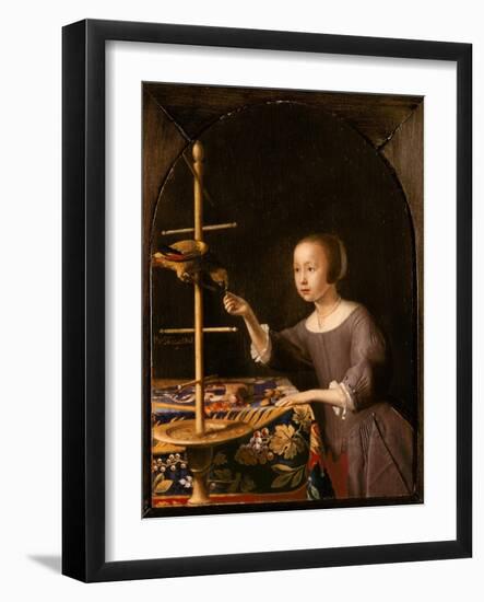 Girl Feeding a Parrot-Pieter Van Steenwyck-Framed Giclee Print