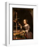 Girl Feeding a Parrot-Pieter Van Steenwyck-Framed Giclee Print