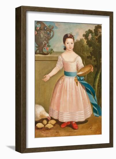 Girl Feeding Chickens, C.1811-20-null-Framed Giclee Print