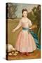 Girl Feeding Chickens, C.1811-20-null-Stretched Canvas