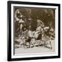 Girl Feeding Sacred Deer on Her Way to Prayers, Grounds of Kasuga Temple, Nara, Japan, 1904-Underwood & Underwood-Framed Photographic Print