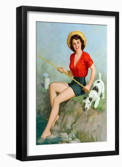 Girl Fishing-Walt Otto-Framed Art Print