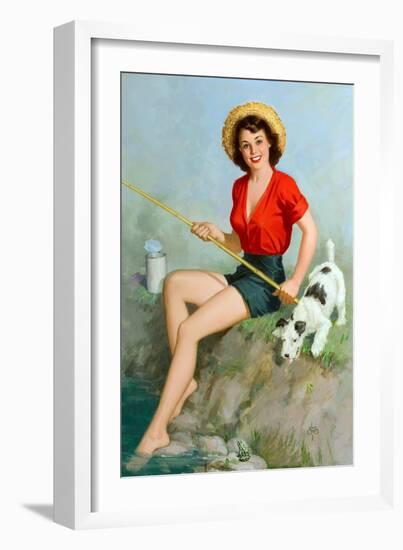 Girl Fishing-Walt Otto-Framed Art Print