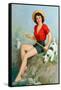 Girl Fishing-Walt Otto-Framed Stretched Canvas