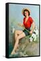 Girl Fishing-Walt Otto-Framed Stretched Canvas