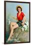 Girl Fishing-Walt Otto-Framed Premium Giclee Print