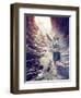 Girl Flies out of a Deep Hole toward the Sunlight. Creative Concept-viczast-Framed Photographic Print
