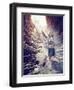 Girl Flies out of a Deep Hole toward the Sunlight. Creative Concept-viczast-Framed Photographic Print