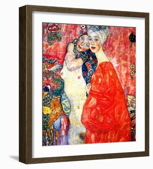 Girl Friends-Gustav Klimt-Framed Giclee Print