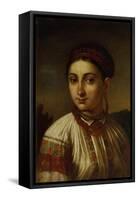 Girl from Podillia-Vasili Andreyevich Tropinin-Framed Stretched Canvas