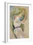 Girl Gathering Cherries, 1891 (Oil on Canvas)-Berthe Morisot-Framed Giclee Print