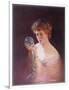 Girl Gazes into a Crystal Ball-T.r. Skelton-Framed Art Print