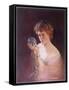 Girl Gazes into a Crystal Ball-T.r. Skelton-Framed Stretched Canvas