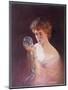 Girl Gazes into a Crystal Ball-T.r. Skelton-Mounted Art Print