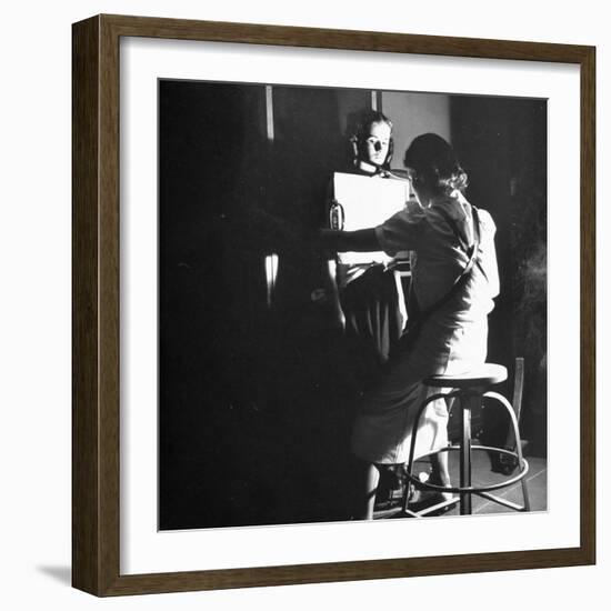 Girl Getting an X-Ray at the Irvington Home for Rheumatic Fever-Hansel Mieth-Framed Photographic Print