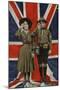 Girl Guide and Boy Scout Saluting in Front of the Union Flag-null-Mounted Photographic Print