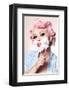 Girl Having a Quick Shave-null-Framed Art Print