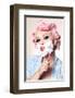 Girl Having a Quick Shave-null-Framed Art Print