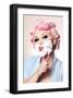 Girl Having a Quick Shave-null-Framed Art Print