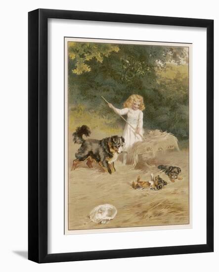 Girl Haymaking 1889-Helena J Maguire-Framed Art Print