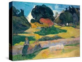 Girl Herding Pigs, 1889-Paul Gauguin-Stretched Canvas