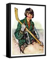 "Girl Hockey Player,"January 22, 1927-Ellen Pyle-Framed Stretched Canvas