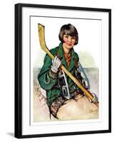 "Girl Hockey Player,"January 22, 1927-Ellen Pyle-Framed Giclee Print