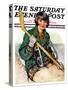 "Girl Hockey Player," Saturday Evening Post Cover, January 22, 1927-Ellen Pyle-Stretched Canvas