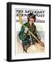 "Girl Hockey Player," Saturday Evening Post Cover, January 22, 1927-Ellen Pyle-Framed Premium Giclee Print