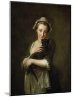 Girl Holding a Cat-Philippe Mercier-Mounted Giclee Print